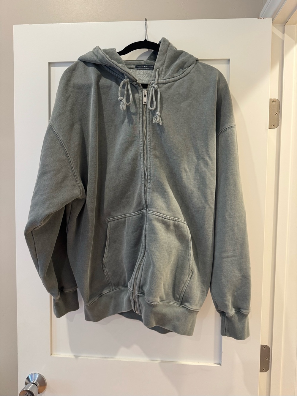 Brandy Melville Zip-Up Hoodie Slate Gray